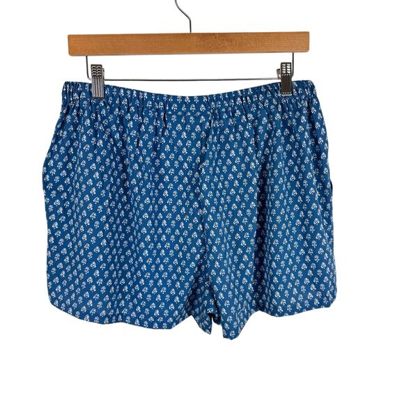 Haute Hippie Blue White Drawstring Waist Lightweight Satin Pajama Shorts Size M - Picture 2 of 7